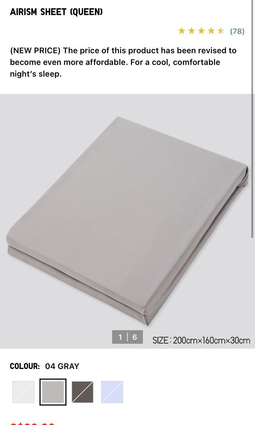 Uniqlo airism sheet Queen, Furniture & Home Living, Bedding & Towels on Carousell
