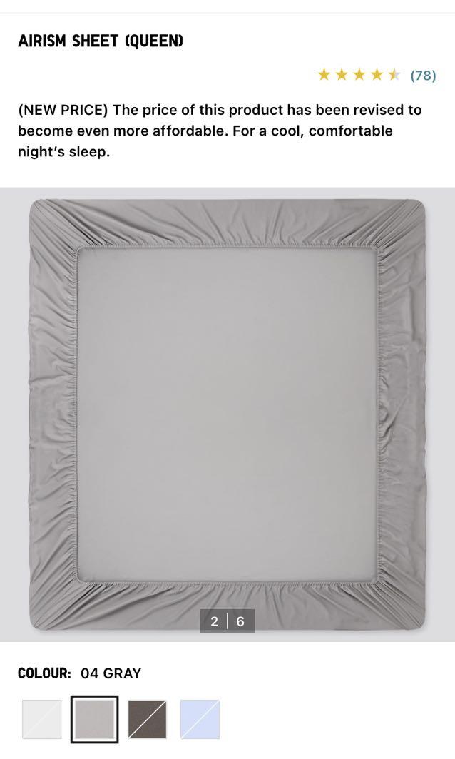 Uniqlo airism sheet Queen, Furniture & Home Living, Bedding & Towels on