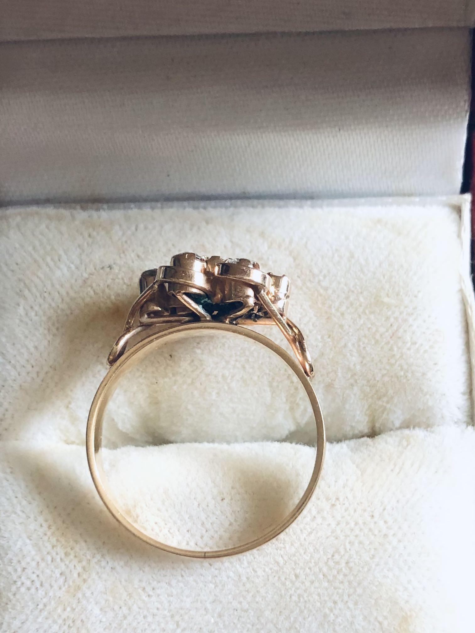 Vintage 1950s 60s Genuine Gold Ring with Diamonds small price for