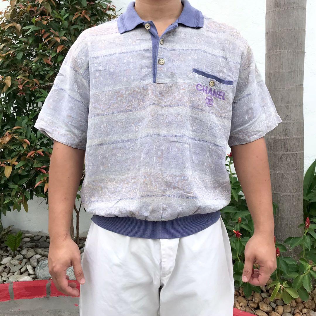 Vintage Chanel 70's Garterize Polo, Men 