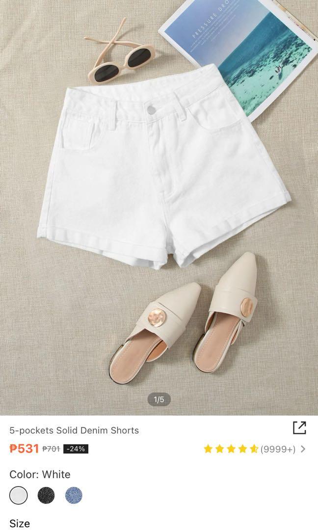 White Denim Shorts (Category: Shorts) located in Manila. Submitted by declutterwithmepls (Listing ID 1158157281, Image 1). Description: 🌸 Brand New.