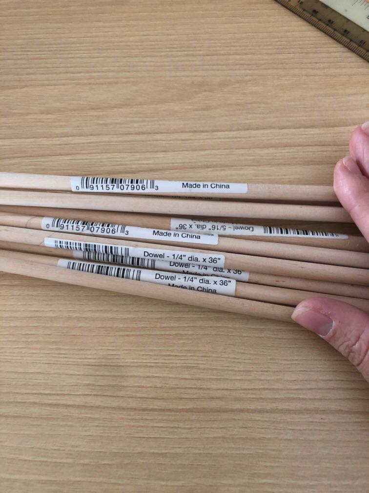 1/4 X 36 Wooden Dowels