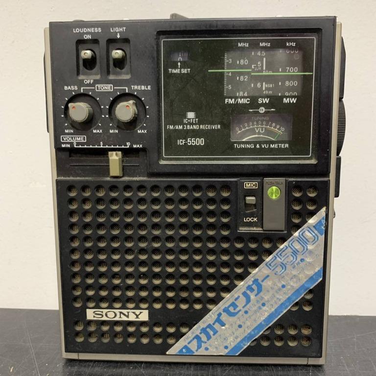 X96 SONY 索尼ICF-5500 Skysensor 音頻設備古董收音機復古AM / FM 3