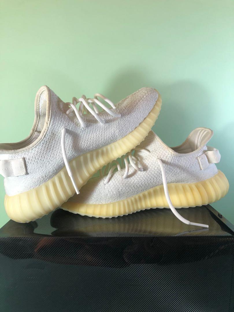 Yeezy 350 V2 Cream shipped (Category: Sneakers) located in San Fernando. Submitted by stufza (Listing ID 1158138109, Image 1). Description: WTS/ FOR SALE Yeezy 350 Cream/Triple White Size: 10 US Condition: 8.5 Pair Only ₱8,500 Shipped MOP: Gcash, BDO, LBC COD-COP Location: La Union Shipping Option: LBC .