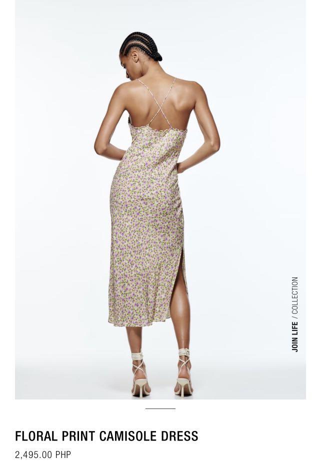 Zara floral print camisole dress