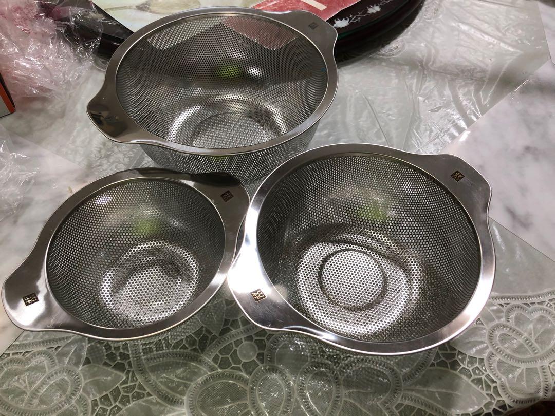Zwilling JA Hanckels 3 piece Stainless Steel Strainer, Furniture & Home