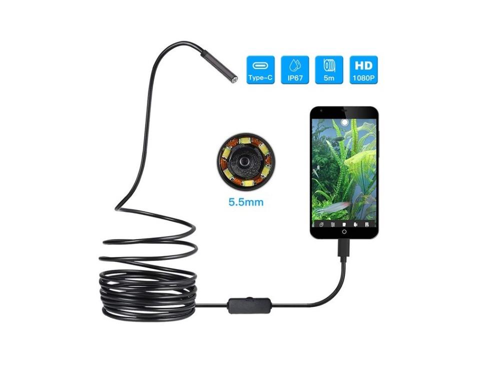 10m USB Endoscope Camera with 8 Adjustable LED USB Type-C Borescope USB HD Inspection Camera for Android Smartphone,70 Degree Focal Viewing Angle 10m USB Endoscope Camera with 8 Adjustable LED USB Type-C Borescope USB HD Inspection Camera for Android Smartphone,70 Degree Focal Viewing Angle