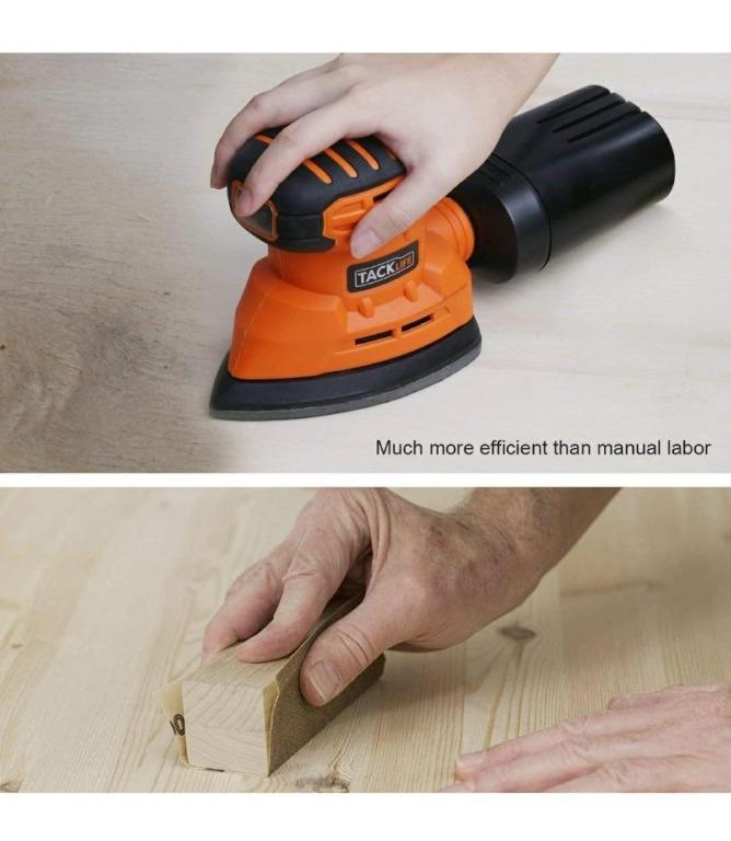 2102) TACKLIFE Classic Mouse Detail Sander with 12Pcs Sandpapers