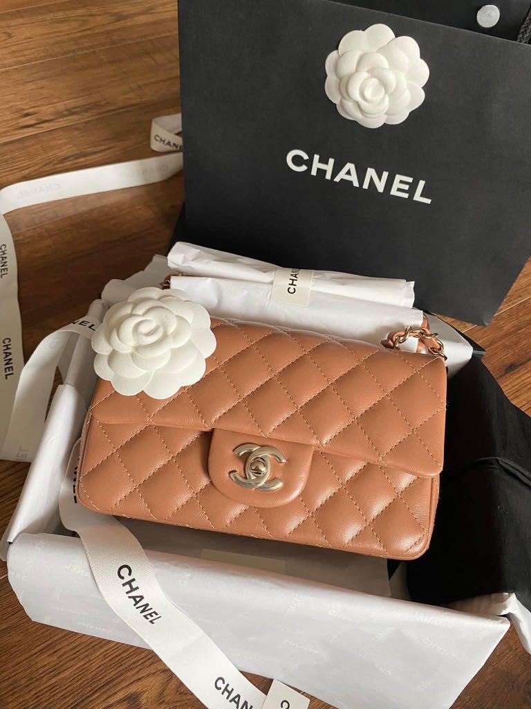 22S Chanel Caramel Mini Rectangle, Luxury, Bags & Wallets on Carousell