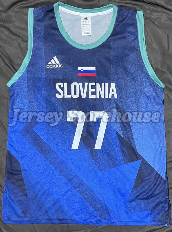 Luka Dončić Slovenia Tokyo 2020 Olympics White/Light Blue Jersey