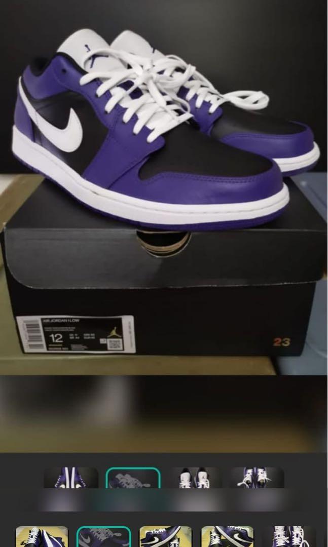 Purple and top black air jordans
