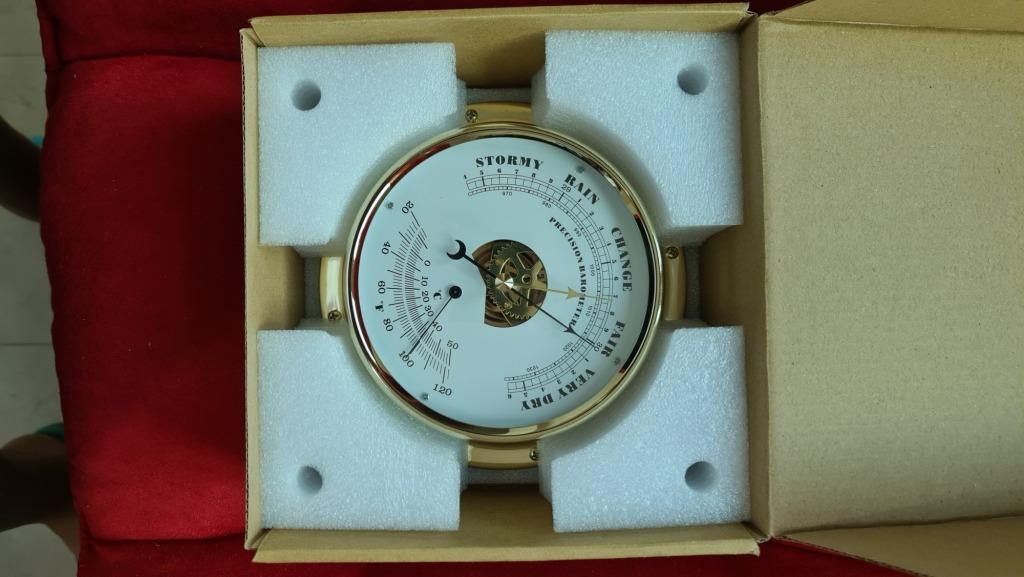 Aneroid Barometer, Precision Aneroid Barometer with Thermometer, GL 198 ...