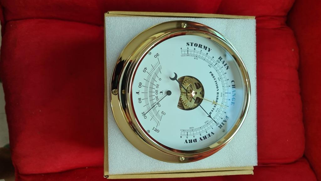 Aneroid Barometer, Precision Aneroid Barometer with Thermometer, GL 198