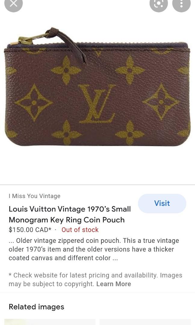 Louis Vuitton Vintage 1970’s Small Monogram Key Ring Coin Pouch
