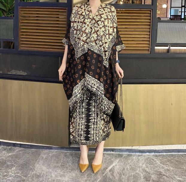 2022 Edition Tunic Batik Kaftan Tunic Kaftan Batik Modern Women Kaftan Tunic Dress Set Baju Lebaran Set Baju Raya Set Hari Raya Clothes