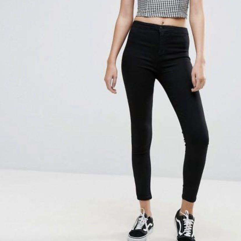Bershka Black High Waist Skinny Jeans 