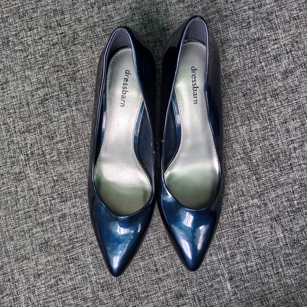 metallic blue heels