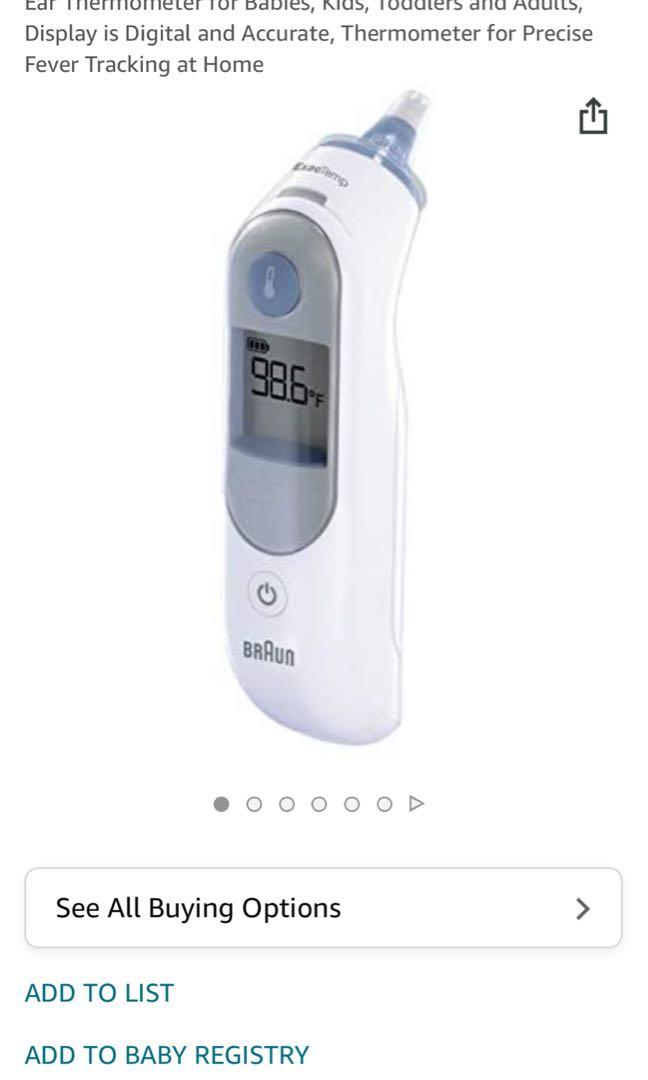 Braun Digital Ear Thermometer, ThermoScan 5 IRT6500, Ear Thermometer
