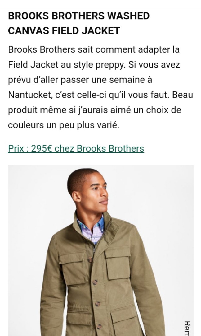 BROOKS BROTHERS WASHED CANVAS FIELD 