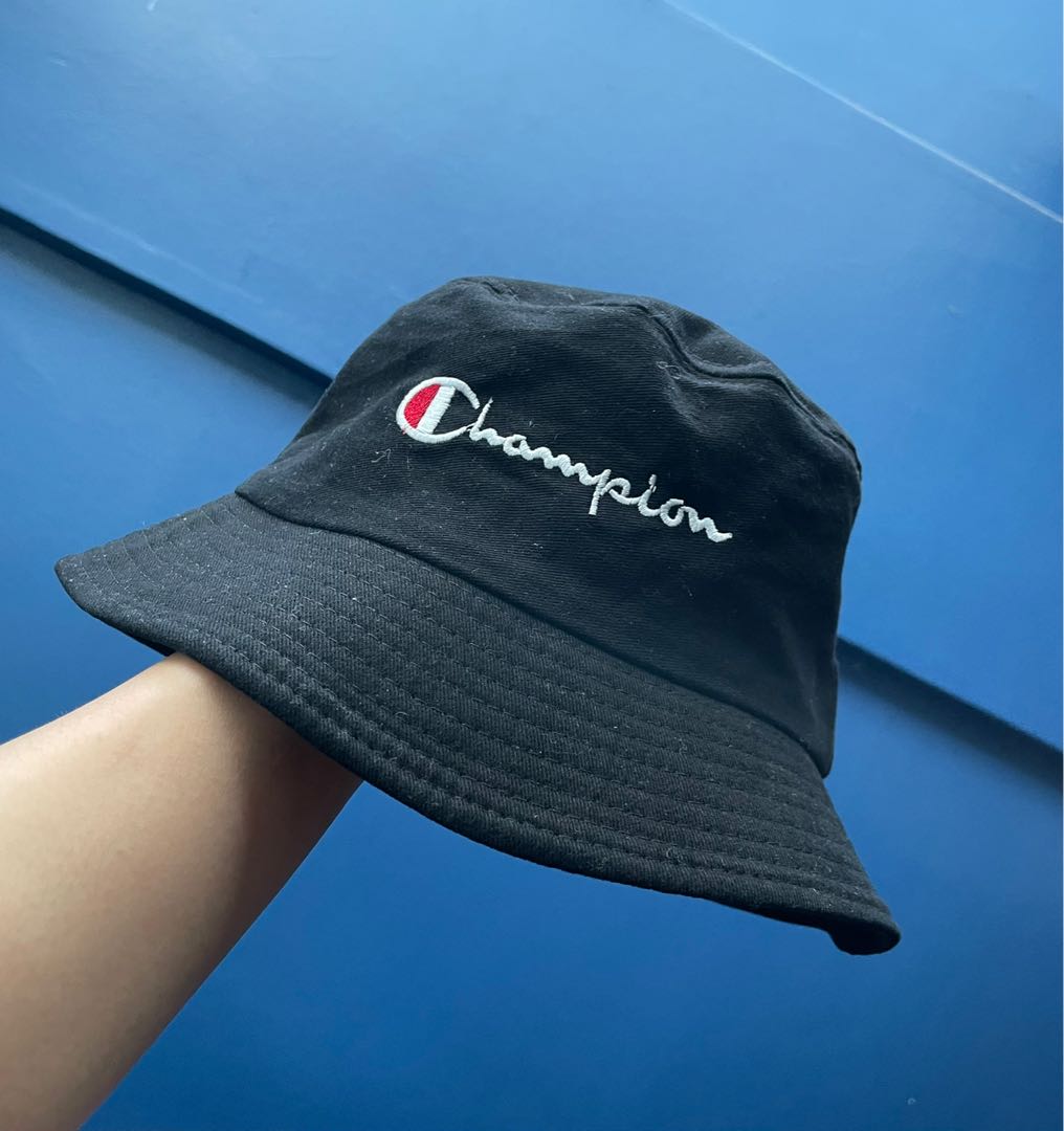Champion Bucket Hat in Black, Men's Fashion, Watches & Accessories
