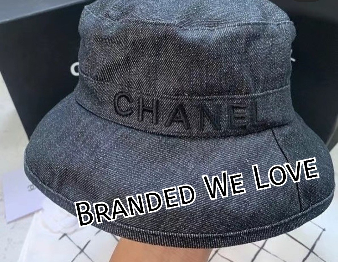 chanel black bucket hat