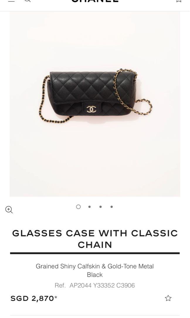 Chanel Glasses Case with Classic Chain Caviar SHW