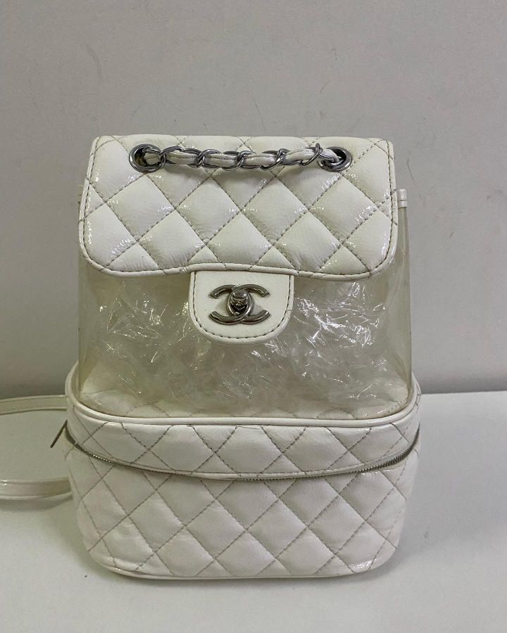 Chanel transparent vanity flap backpack cheap