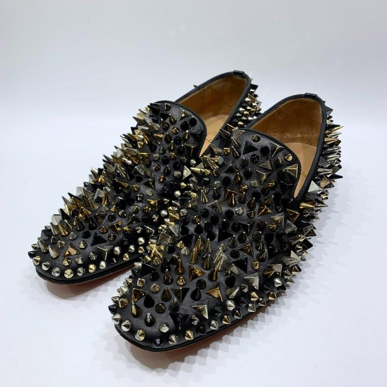 Gold loafers cheap with spikes