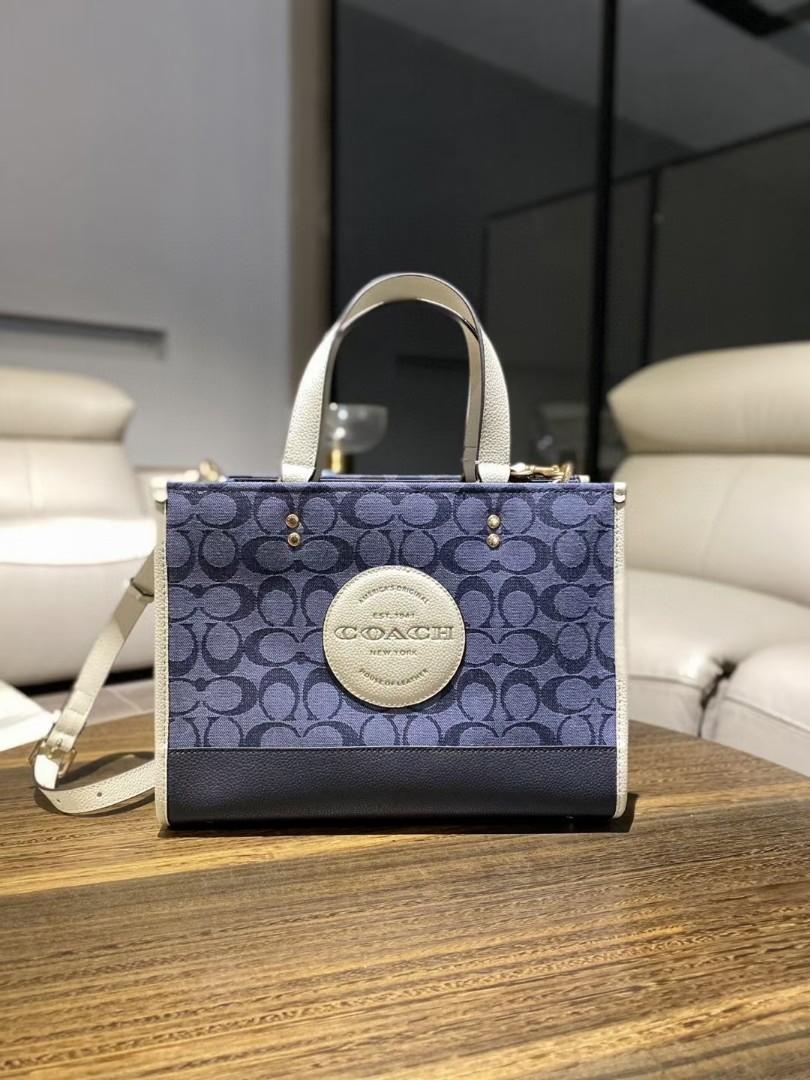 Coach denim tote bag handbag, Luxury, Bags & Wallets on Carousell