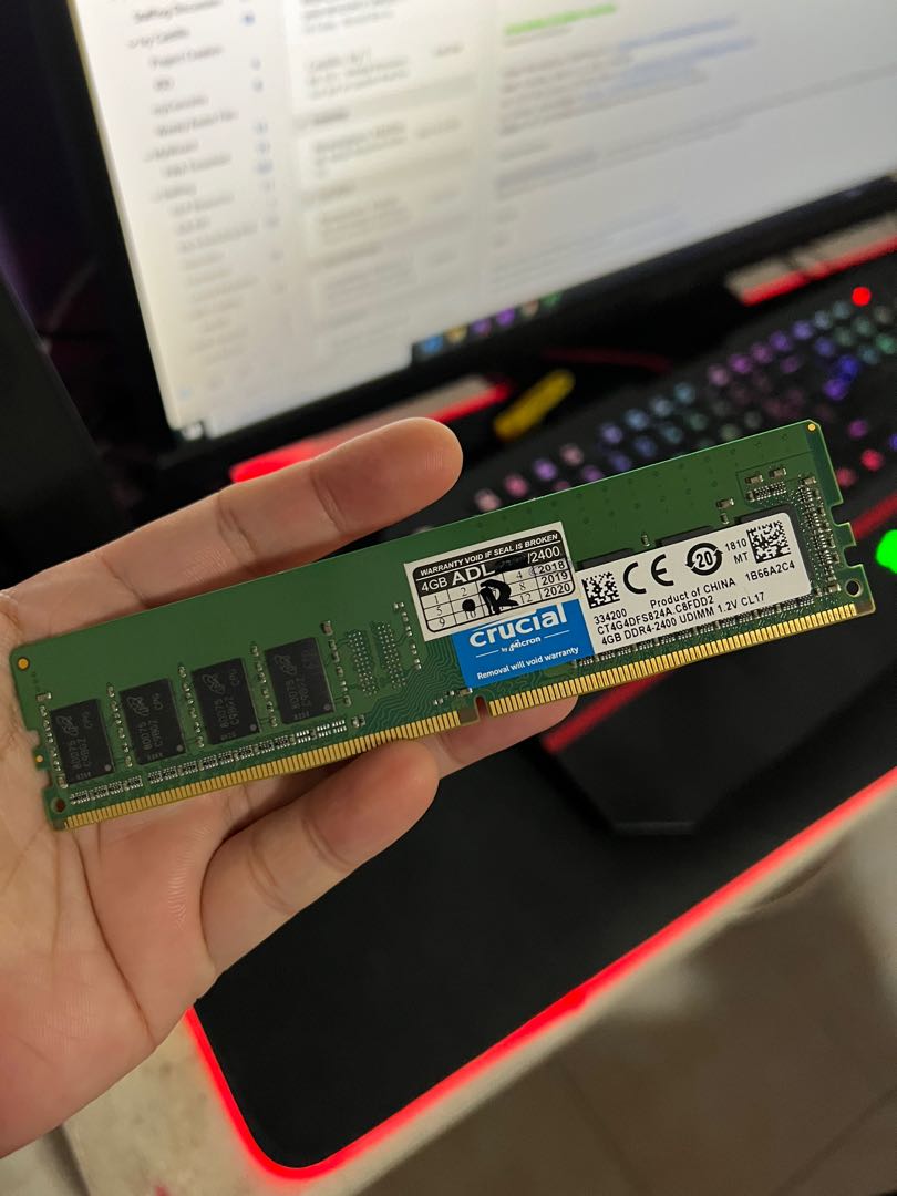 Crucial DDR4 2400 4gb Desktop Memory, Computers & Tech, Parts ...