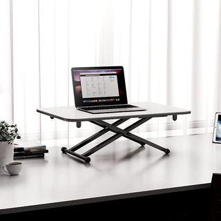 Desk Converter, Standing Tabletop Desk Manual Adjust Height (2.4” - 15.9”) with Silent Pulley, Black