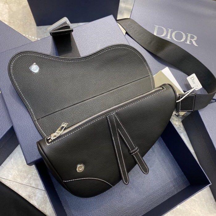 Dior Saddle Bag Black Grained Calfskin with DIOR AND SHAWN
