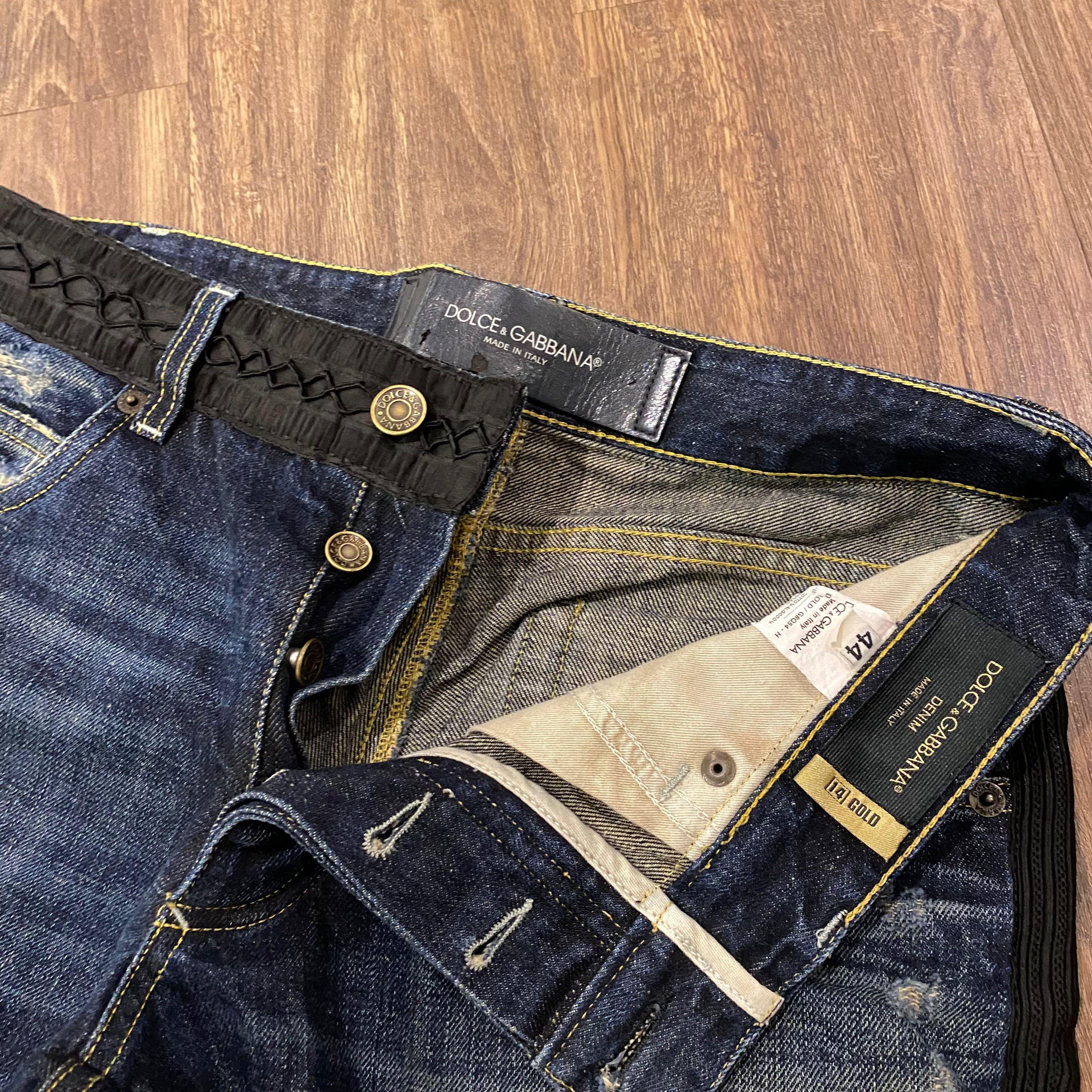Dolce Gabbana 2 tone jeans, Fesyen Pria 