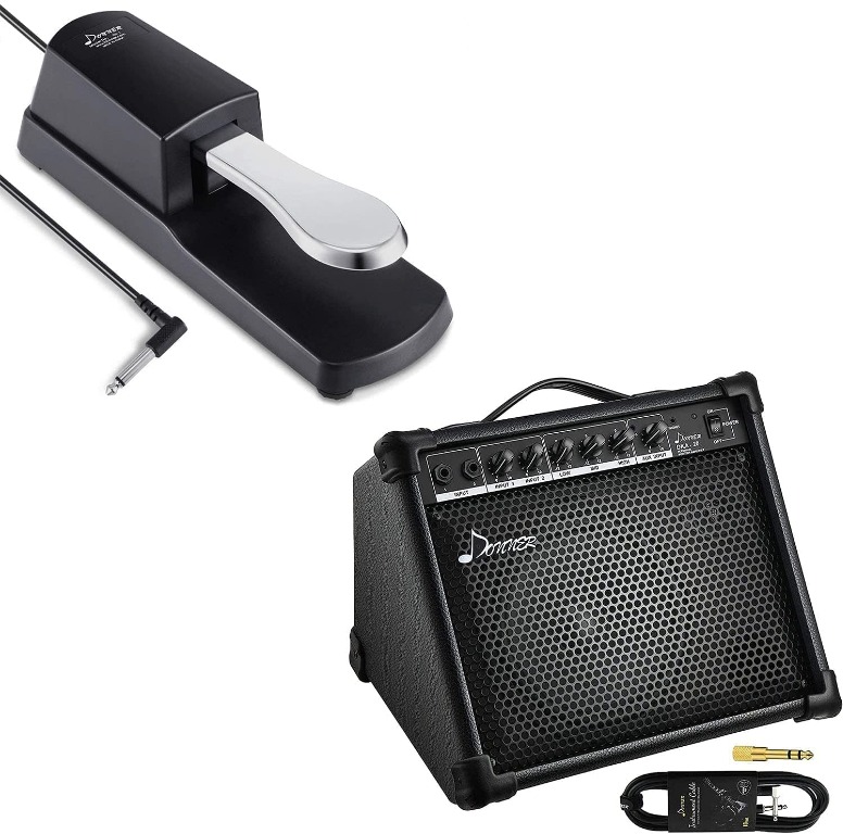 Donner DK1 Sustain Pedal with Donner DKA20 Keyboard Amplifier 20 Watt