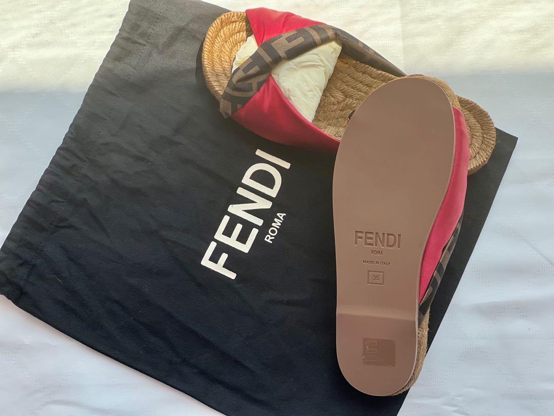 Fendi twisted satin hotsell espadrille slide sandals