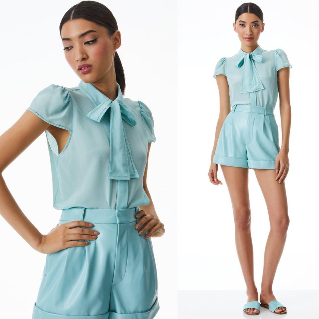 aqua blue womens tops