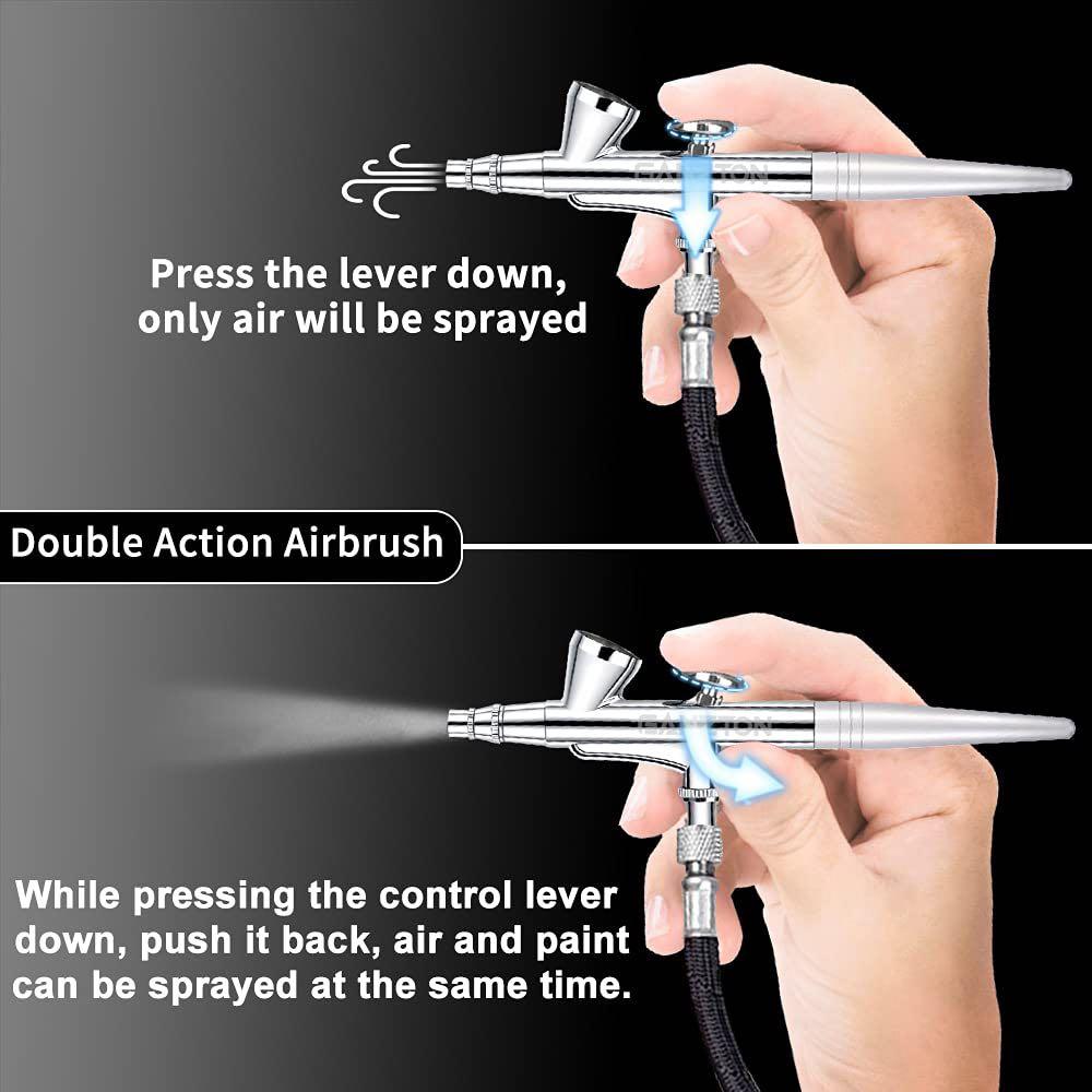 GANZTON Mini Airbrush Compressor set Airpaint Control suit with 0.4mm
