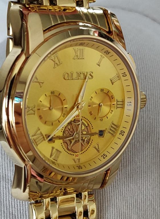 Golden classic discount quartz watch