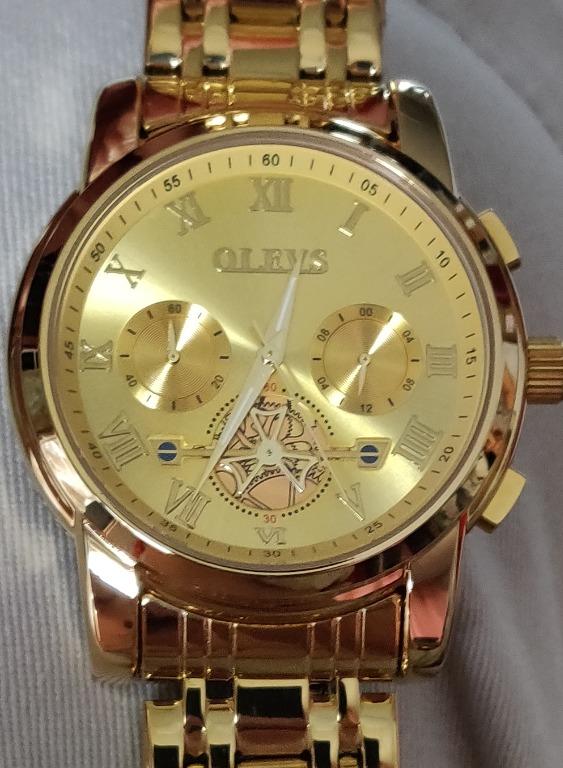 Golden classic quartz watch cheap