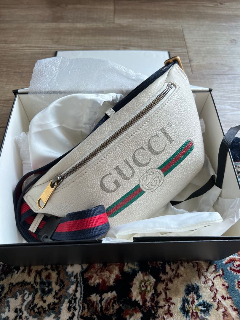 Gucci white bum bag on sale