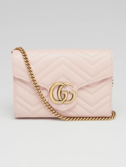 Gucci Marmont Wallet on Chain in Baby Pink Women s Fashion Bags