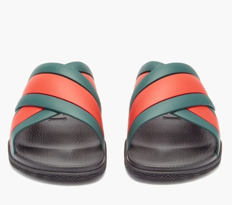 Mens gucci rubber best sale slides