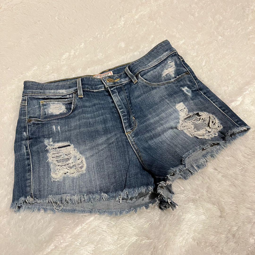 GUESS Y2K Blue washed denim shorts 