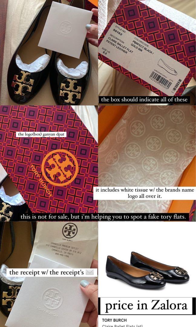 how to spot a fake tory burch ballet flat, Men's Fashion, Footwear, Dress  Shoes on Carousell