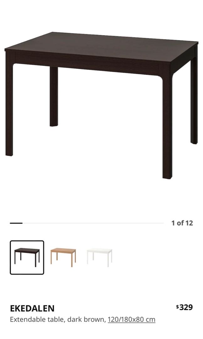 IKEA Ekedalen Extendable Dining Table + 6 chairs, Furniture & Home