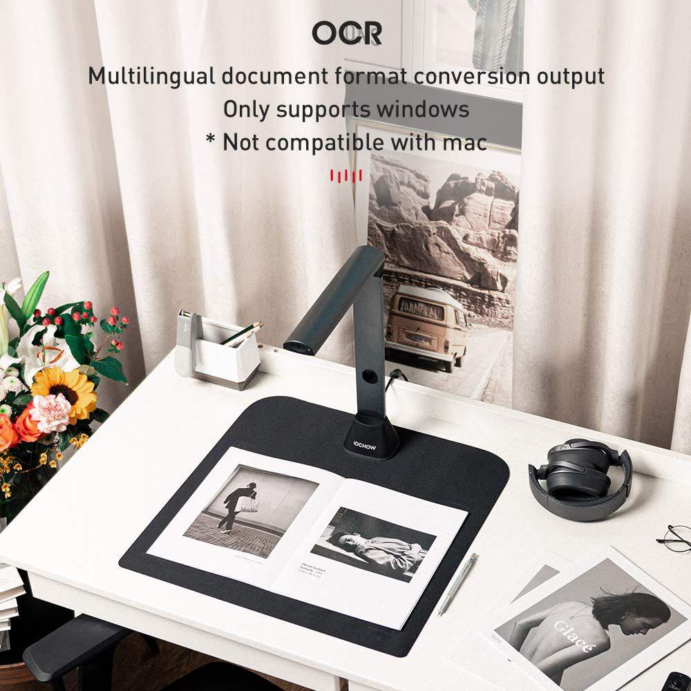 iOCHOW S3 Book Scanner & Document Camera 17 MP High Resolution Flatten