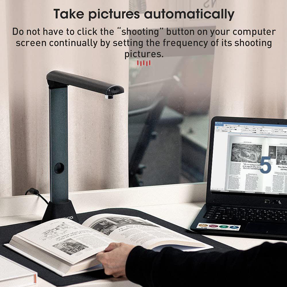 iOCHOW S3 Book Scanner & Document Camera 17 MP High Resolution Flatten
