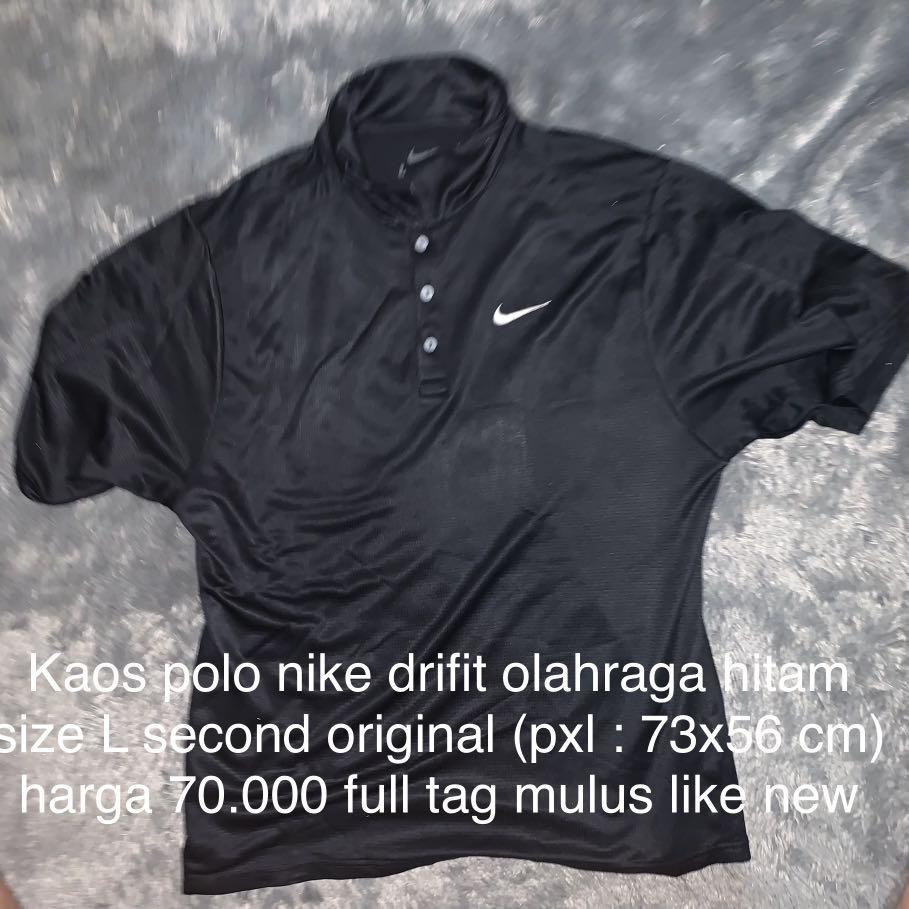Kaos polo nike drifit olahraga hitam 