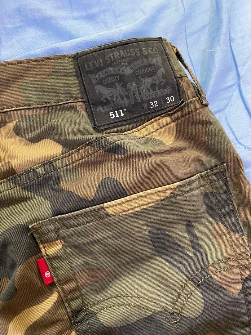 Levi s 511 Camouflage Pants Men s Fashion Bottoms Jeans on