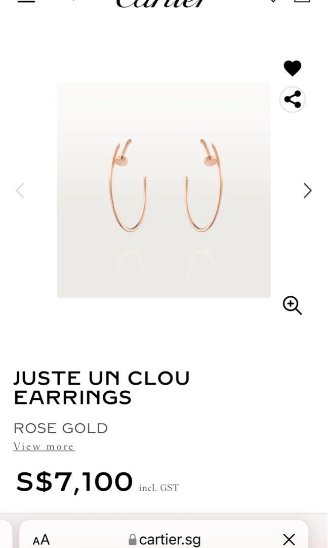 Cartier nail hoop earrings store